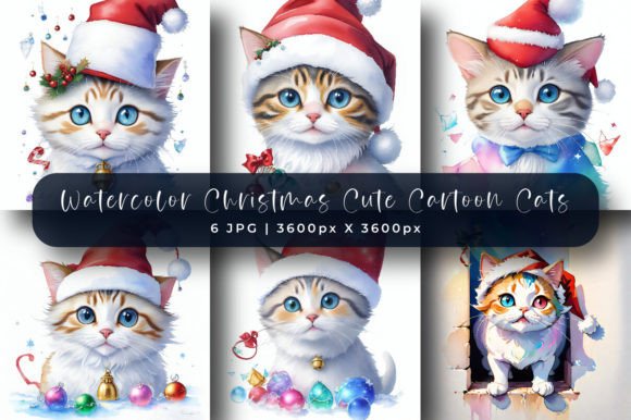 3D Cute Cat Christmas Backgrounds for Festive Blogs