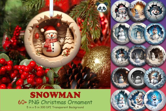 3D Snowman Ornament Bundle for Crafts