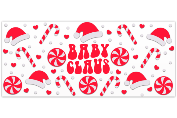 Baby Claus Christmas 16oz Libbey Can SVG: Print Templates