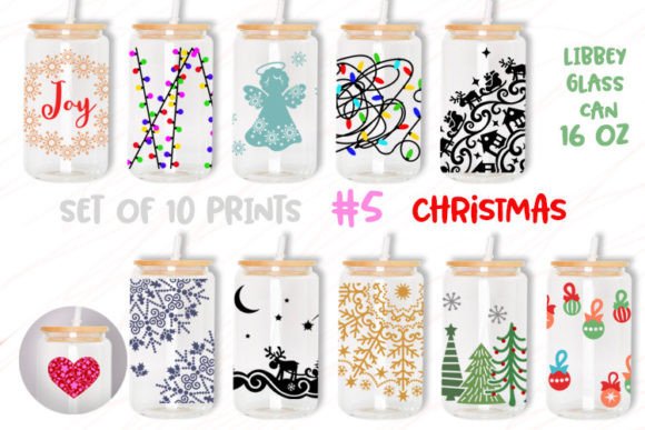 Bundle Christmas 16oz Glass Can Wrap: Graphic Templates Review