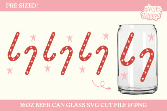 Candy Cane Christmas Cup Wrap SVG for Crafts