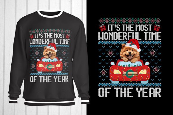 Chow Chow Dog Christmas Ugly Sweater T-Shirt Designs