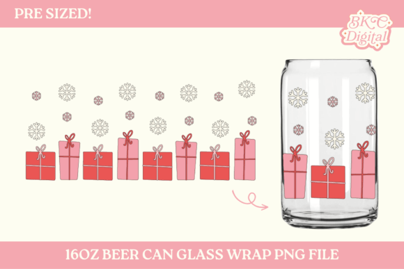 Christmas 16oz Cup Wrap PNG for Crafts