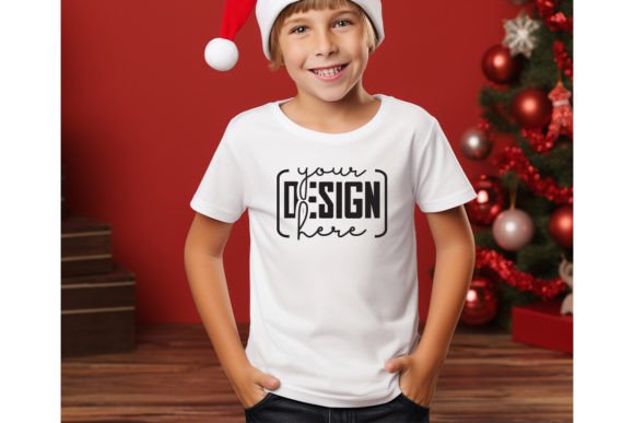 Christmas Cute Baby White T-Shirt Mockup for Baby Amp
