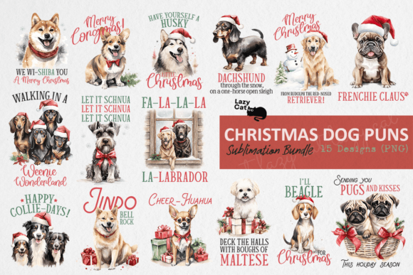 Christmas Dog Puns Bundle for Crafts