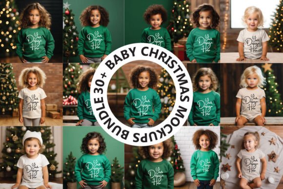 Christmas Free Baby Mockups Bundle for Baby Amp Brands