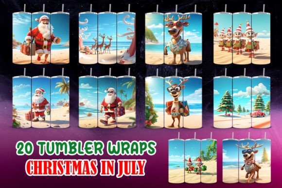 Christmas in July Tumbler Wraps: Festive Backgrounds