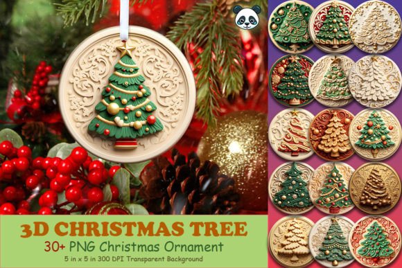 Christmas Tree 3D Ornament Bundle for Crafts