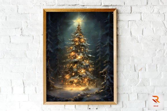 Christmas Tree Light Art Wall Art for Backgrounds