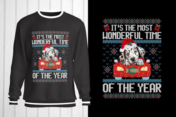 Dalmatian Dog Christmas Ugly Sweater T-Shirt Designs