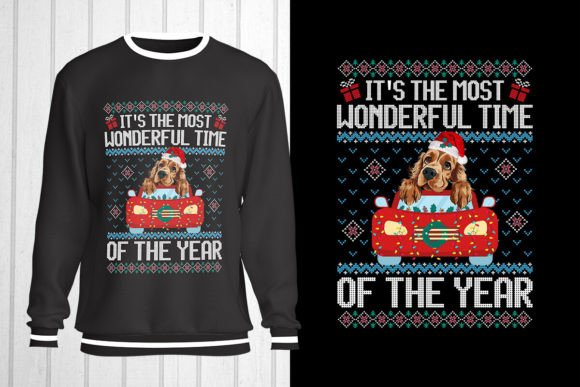 English Cocker Christmas Ugly Sweater T-Shirt Designs