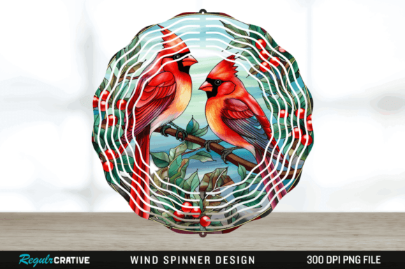 FREE Christmas Cardinals Wind Spinner for Crafts