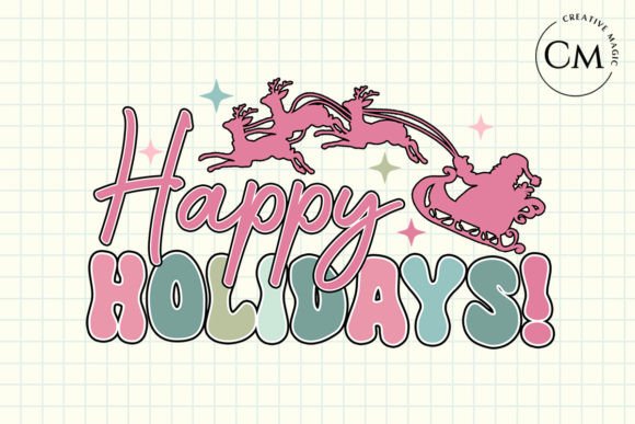 Happy Holidays PNG for Crafts & Branding