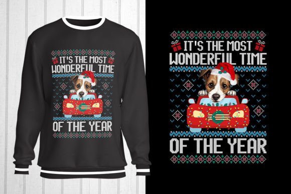 Jack Russell Dog Christmas Ugly Sweater T-Shirt Designs