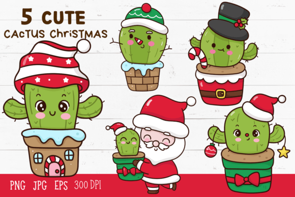 Review: Cactus Christmas Cartoon Kawaii Clipart for Embroidery