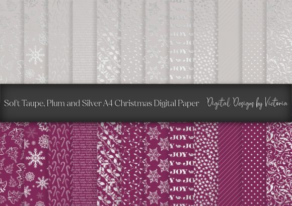 Soft Taupe, Plum and Silver Christmas A4 Patterns Review