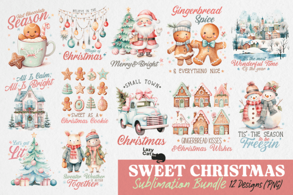 Sweet Christmas PNGs for Crafts & Sales