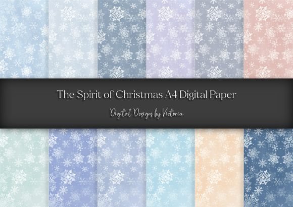 The Spirit of Christmas A4 Digital Paper: Festive Backgrounds