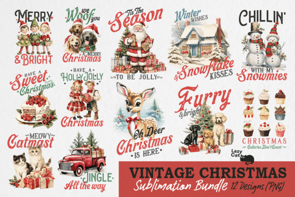 Vintage Christmas PNG Bundle: A Designer’s Review